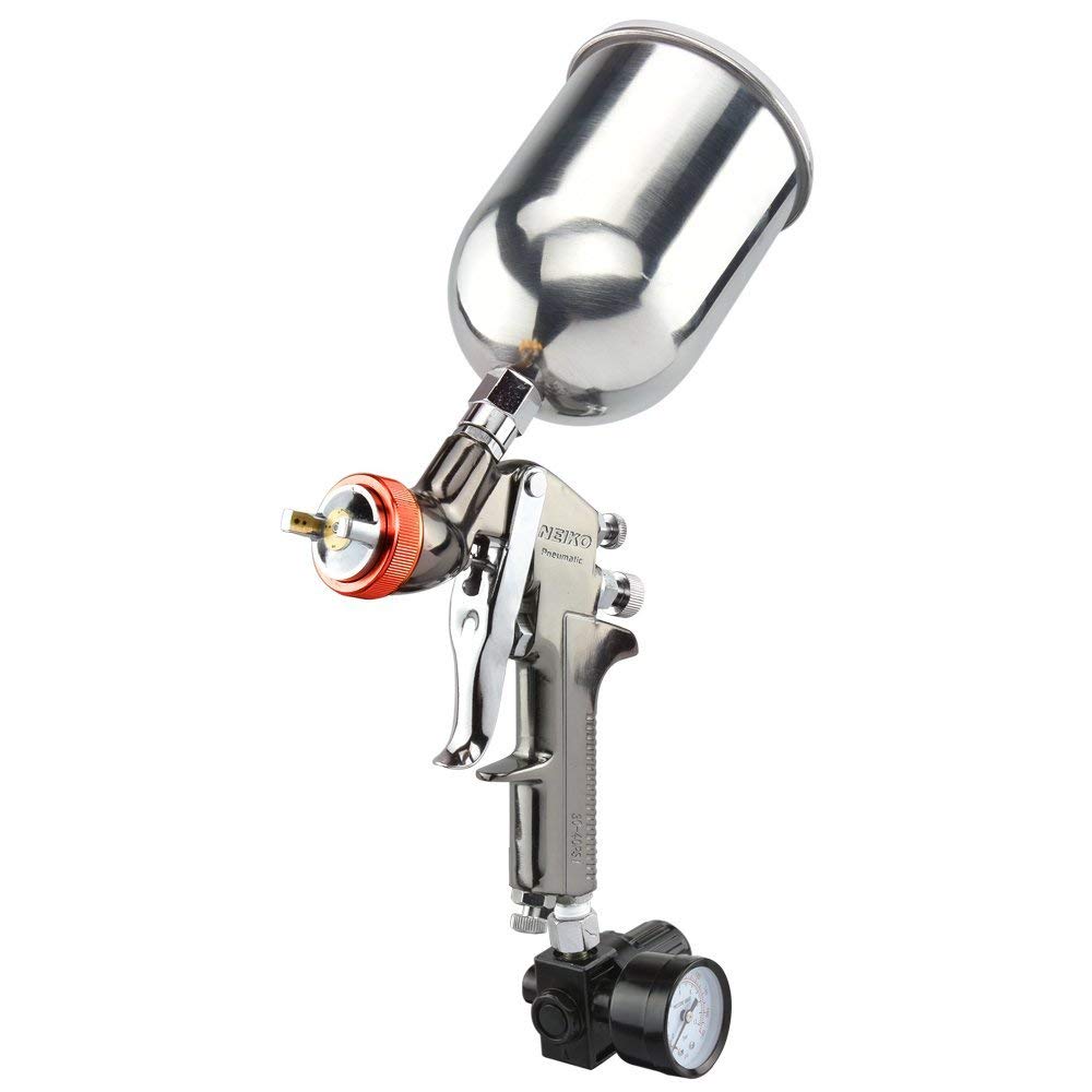 Neiko 31216A HVLP Gravity Feed Air Spray Gun, 2.0 mm Nozzle Size, 600 cc Aluminum Cup, 2.0 mm nozzle